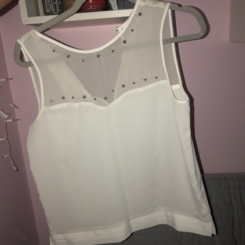white sheer top from american eagle
